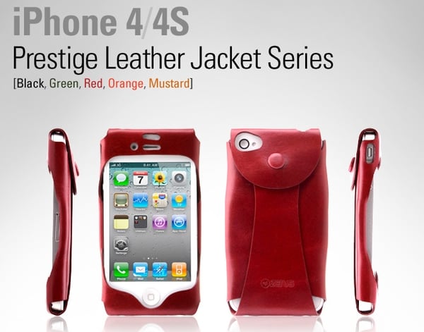 Zenus Leather Jacket väska  till Apple iPhone 4S / 4  (Orange)