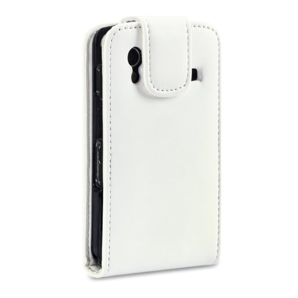 Flip Mobilväska med plats för 2st kort till Samsung Galaxy Ace S5830 (Vit)