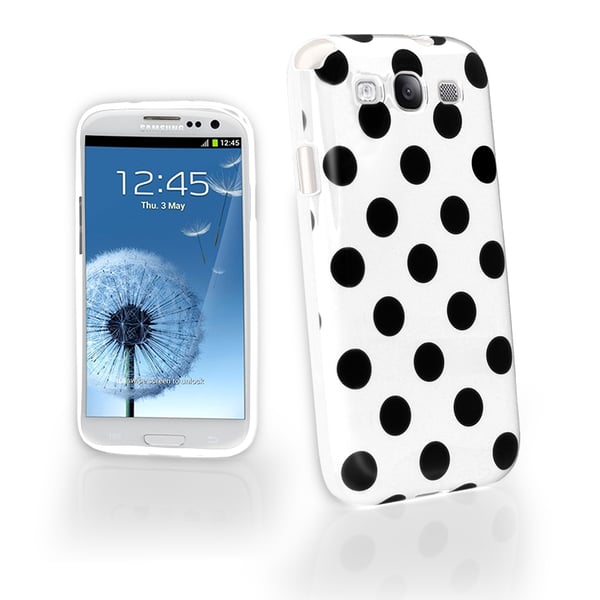 Polka dot FlexiCase Skal till Samsung Galaxy S3 i9300 (Vit)