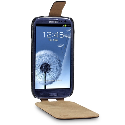 Croco mobilväska till Samsung Galaxy S3 I9300 (Svart)