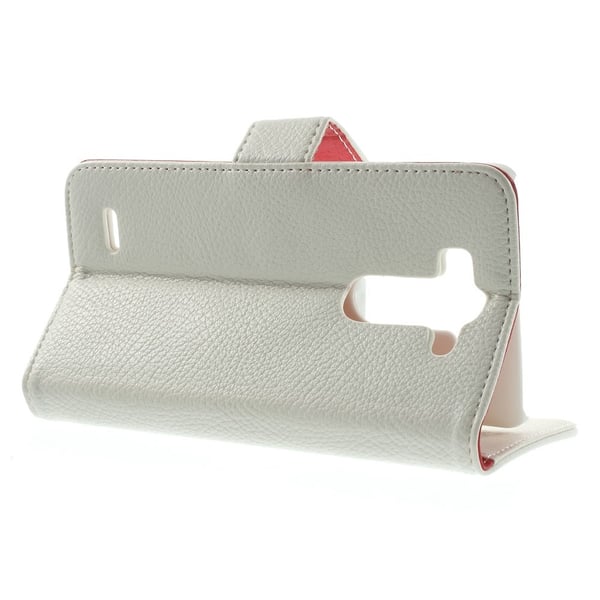 Lychee Embossed Plånboksfodral till LG G3 S - Vit