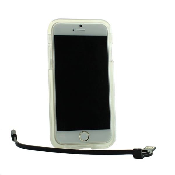 Connect Flash Light Skal med inbyggd USB-kabel till iPhone 6 / 6S  - Svart