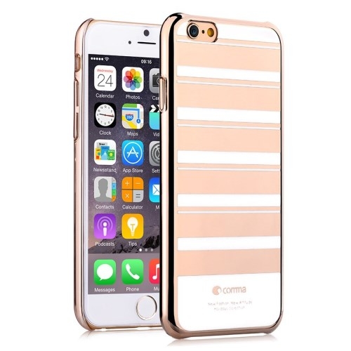 Comma baksideskal till iPhone 6 Randig Guld