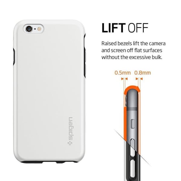 Spigen Thin Fit Hybrid Skal till Apple iPhone 6(S) Plus - Vit