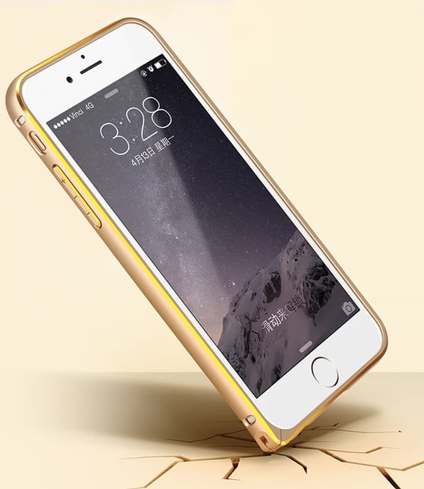 JFX Metallbumper-skal till iPhone 6 /6S (Rose gold - Silver)