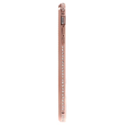 Rhinestone Bumper och Skal till iPhone 6 / 6S - Rose Gold