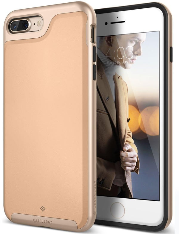 Caseology Envoy Äkta Läder Skal iPhone 7 Plus - Beige