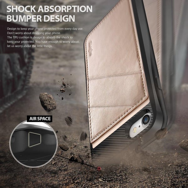 Ringke Cover med kortholder og stativ til iPhone 7/8/SE 2020 - Hvid