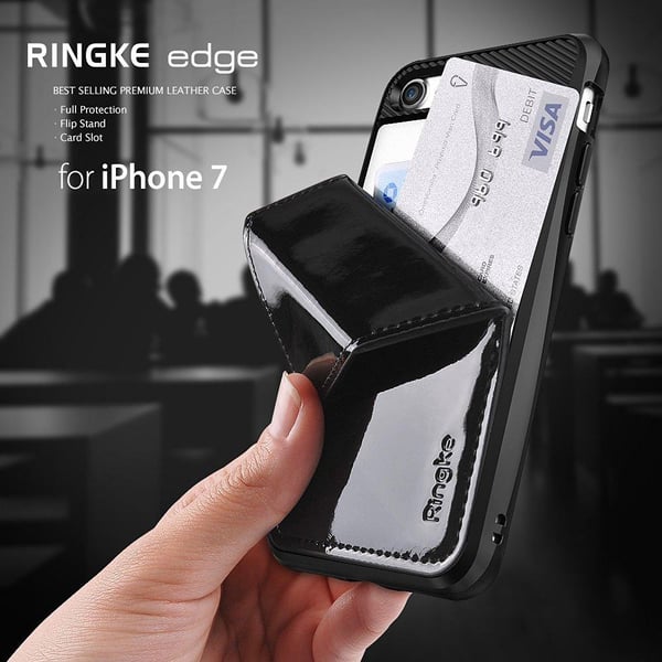 Ringke Cover med kortholder og stativ til iPhone 7/8/SE 2020 - Hvid