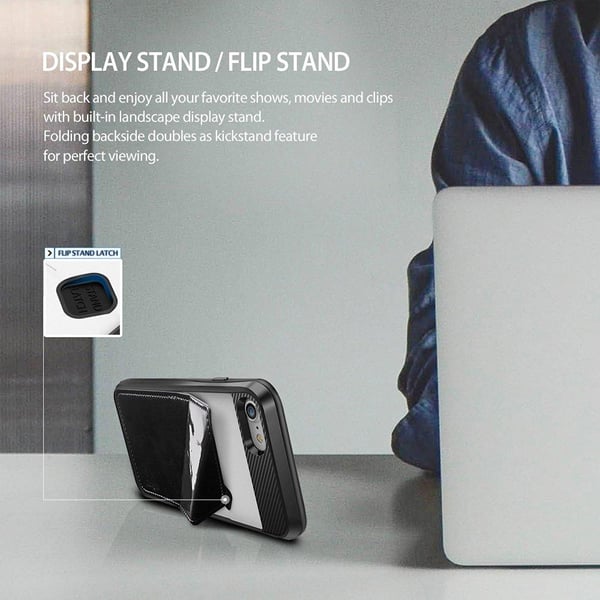 Ringke Cover med kortholder og stativ til iPhone 7/8/SE 2020 - Hvid
