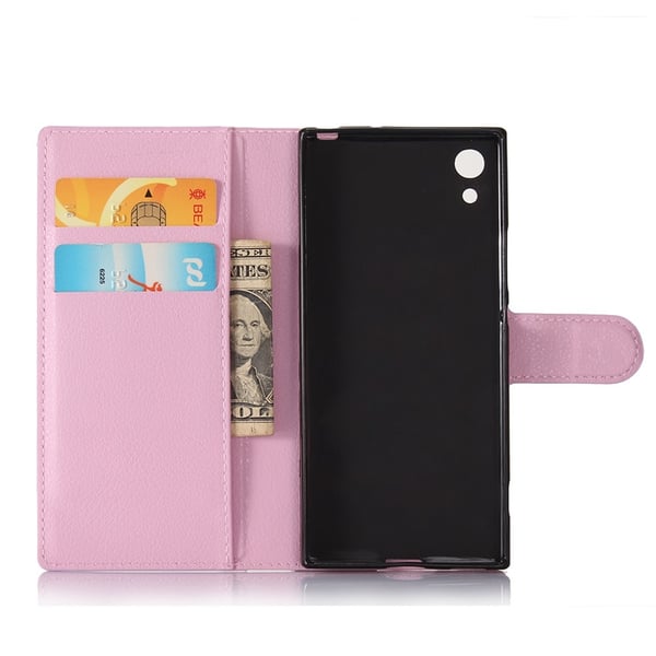 Litchi Plånboksfodral till Sony Xperia XA1 - Rosa