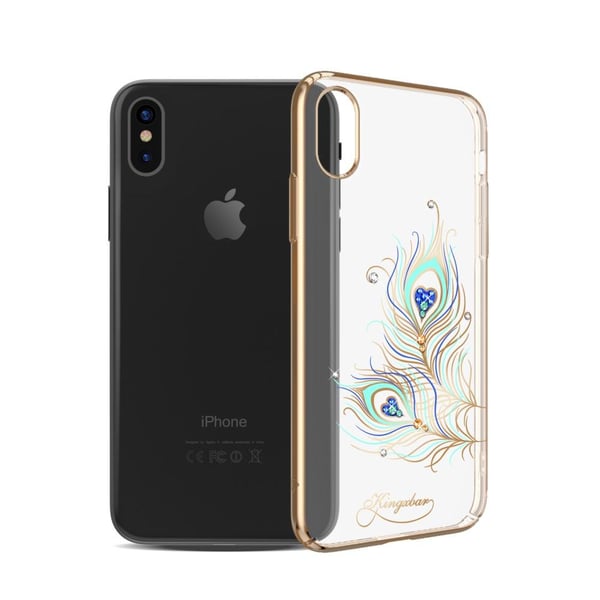 Kingxbar Skal Med Swarovski Stenar till iPhone XS / X - Peacock Feather Kingxbar Skal Med Swarovski Stenar till iPhone XS / X - Peacock Feather