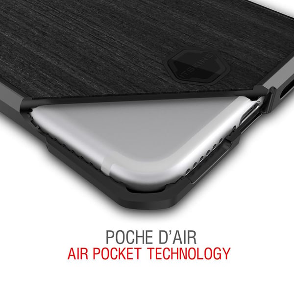 Itskins Atom DLX -kuori iPhone XS / X -puhelimelle - puunmusta
