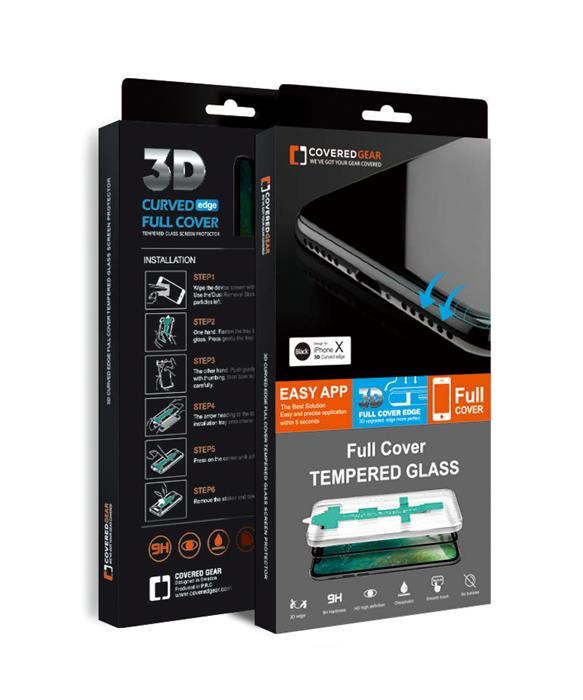 CoveredGear Easy App Härdat Glas Skärmskydd till iPhone 8 Plus / 7 Plus - Vit