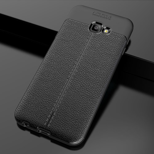 Litchi Skal till Samsung Galaxy J4 Plus - Svart