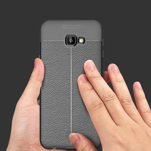 Litchi Skal till Samsung Galaxy J4 Plus - Svart