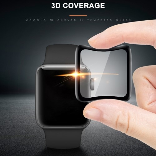 Mocolo 3D Curved Härdat Glas Skärmskydd till Apple Watch 4 - 40mm - Svart