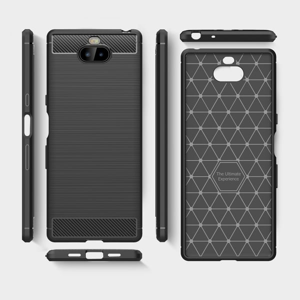 Carbon Brushed Mobilskal till Sony Xperia 10 - Svart