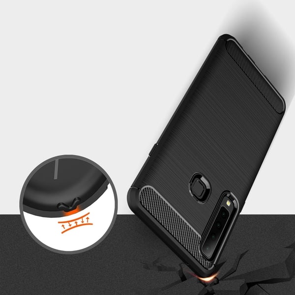 Carbon Brushed Mobilskal till Samsung Galaxy A9 (2018) - Svart