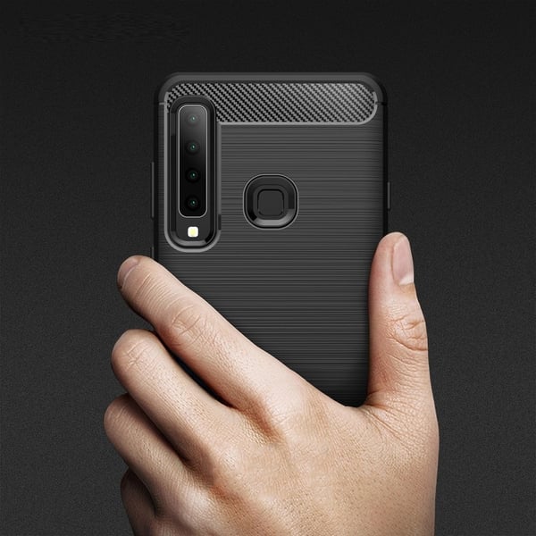 Carbon Brushed Mobilskal till Samsung Galaxy A9 (2018) - Svart
