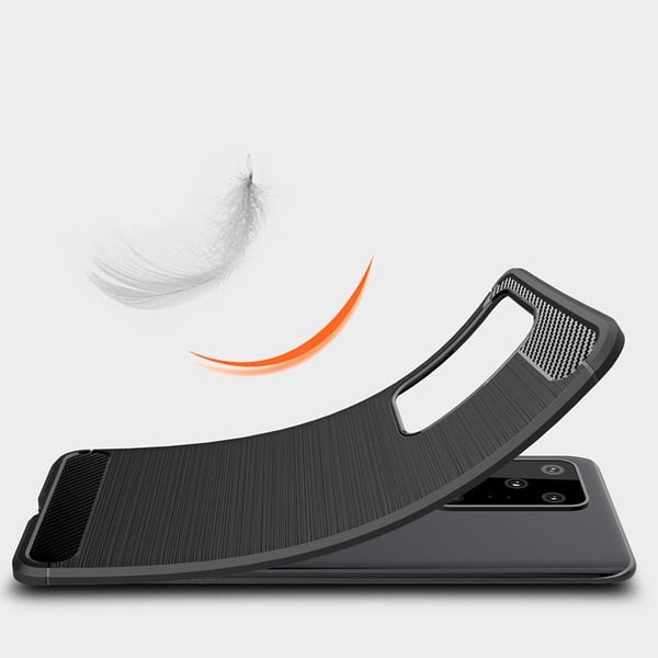 Carbon Fiber Brushed Skal för Galaxy S20 Ultra - Svart