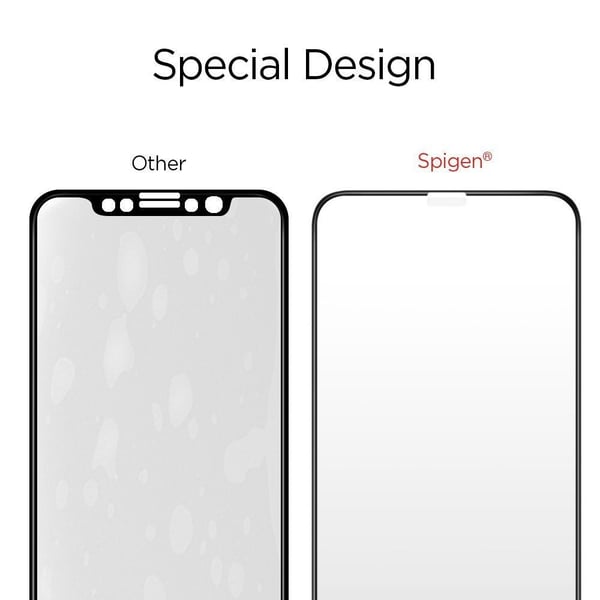 Spigen FC Härdat Glas Skärmskydd iPhone X/XS/11 Pro - Svart