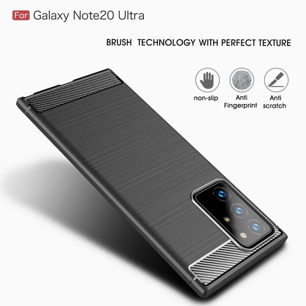Carbon TPU-kuori Galaxy Note 20 Ultralle - Musta