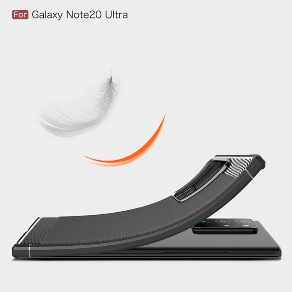 Carbon TPU-kuori Galaxy Note 20 Ultralle - Musta