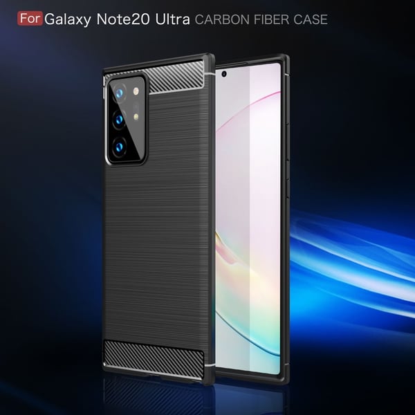 Carbon TPU-kuori Galaxy Note 20 Ultralle - Musta
