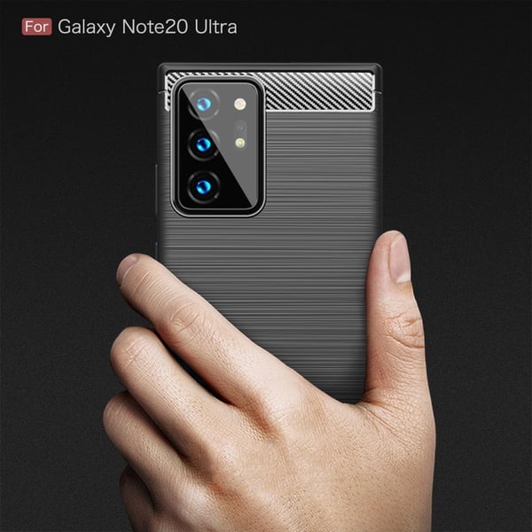 Carbon TPU-kuori Galaxy Note 20 Ultralle - Musta
