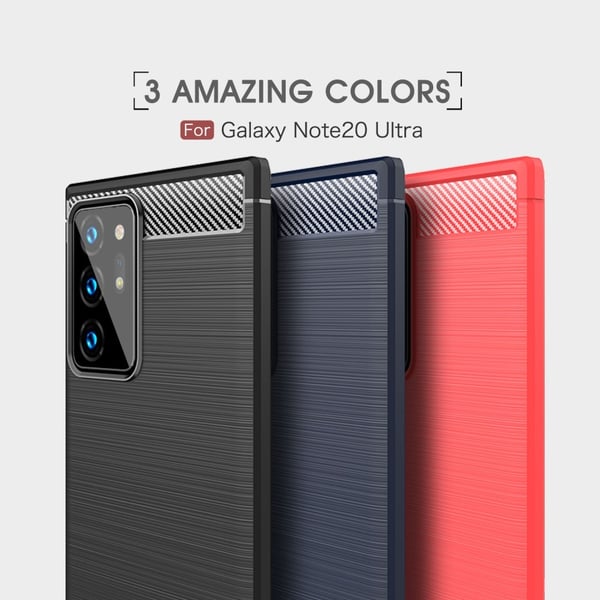 Carbon TPU Skal till Galaxy Note 20 Ultra - Blå