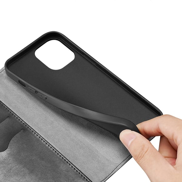 Dux Ducis Läder Plånboksfodral iPhone 12 Pro Max - Svart