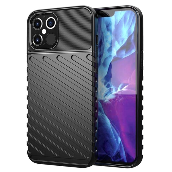 Thunder Twill Texture iPhone 12 Pro Max -kuori - Musta