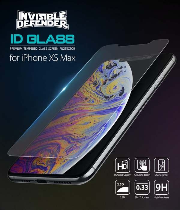 3 X Ringke karkaistu lasinen näytönsuoja iPhone XS Maxille