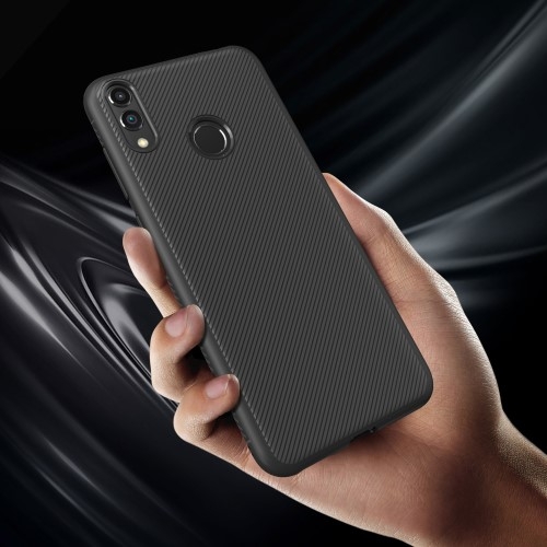 Twill Texture Flexicase Skal till Huawei P Smart (2019) / Honor 10 Lite - Svart