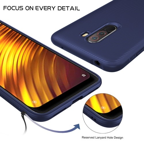 Twill Texture Mobilskal till Xiaomi Pocophone F1 - Blå
