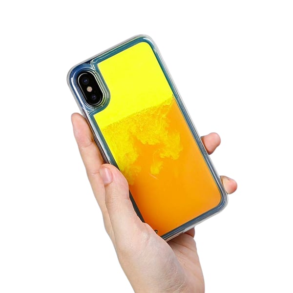Liquid Neon Sand -kuori iPhone X:lle - Oranssi