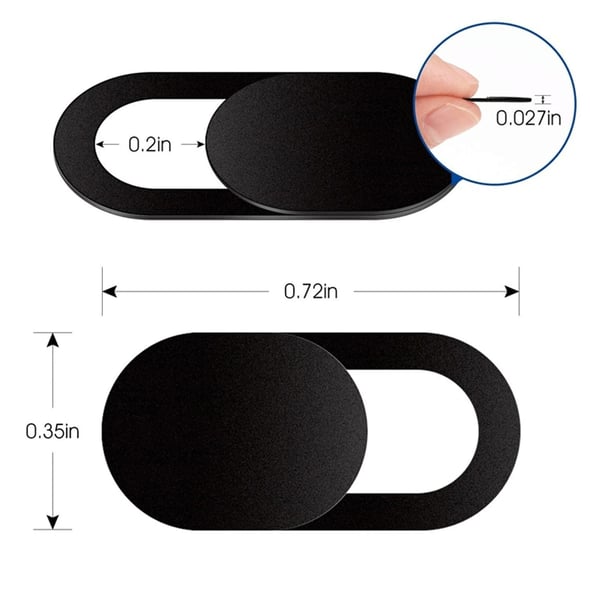 Spyslide Kameralinsskydd - säkra din webkamera - 3 Pack - Svart