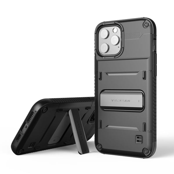 VRS DESIGN Damda QuickStand iPhone 12 Pro Max -kuori - Musta