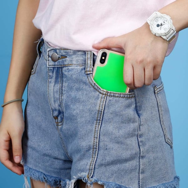 Flydende Neon Sand Taske til iPhone Xs Max - Grøn