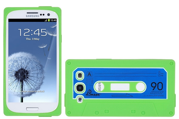 Cassette silikon skal till Samsung Galaxy S3 i9300 (Grön)