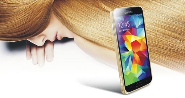 LOVE MEI 0.7mm Metal Bumper till Samsung Galaxy S5 (Grön)