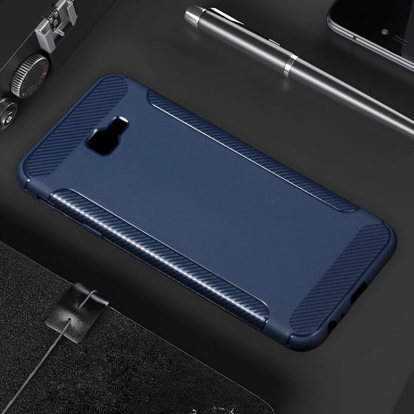 Carbon Brushed Mobilskal till Samsung Galaxy J4 Plus - Blå