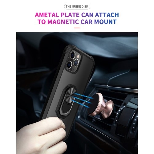 Magnet Ring Flexicase Taske Cover til iPhone 11 Pro Max - Sort