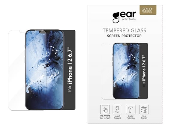 iPhone 12 Pro Max | GEAR Karkaistu lasi näytönsuoja 2.5D Full Cover - Kirkas