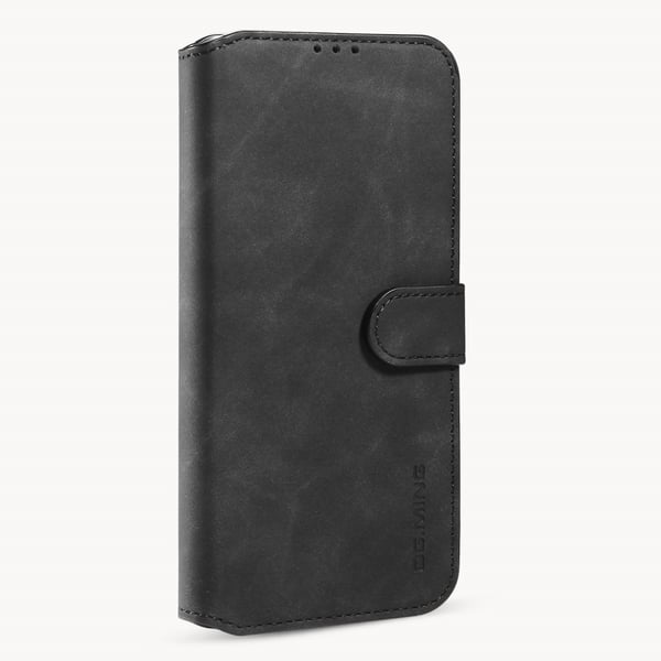 DG.MING Retro Läder Plånboksfodral iPhone 12 Pro Max - Svart