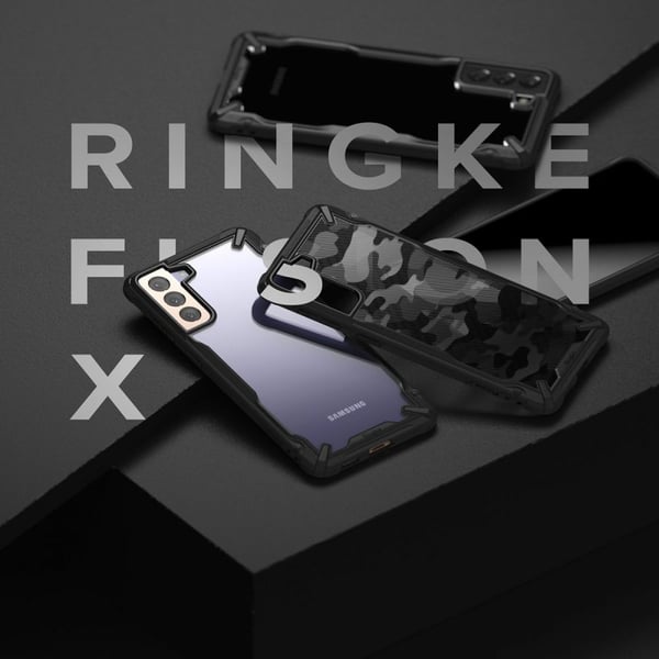 RINGKE Fusion X mobiltelefonetui til Galaxy S21+Plus Camo Sort