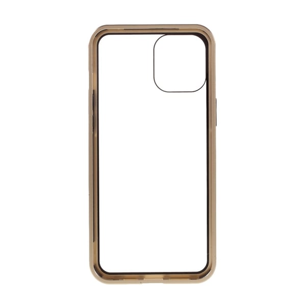 Magnetisk Metal skal med Härdat Glas till iPhone 11/XR - Guld