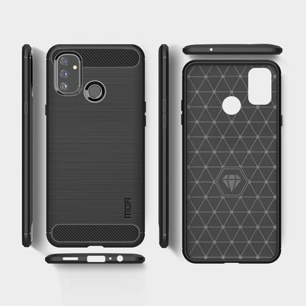 Carbon Fiber Mobilskal till Oneplus Nord N100 - Blå