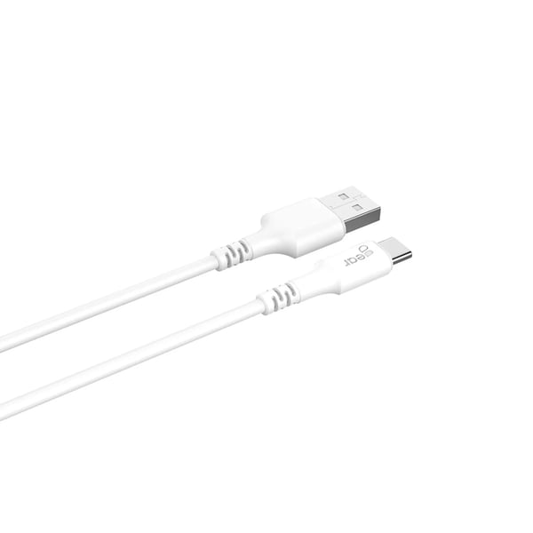 GEAR Laddkabel USB-C till USB-A kabel 2.0 2m Vit gen2 Rund